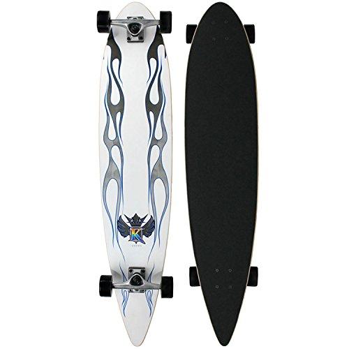 ロング滑るゲーム盤 スケボー 外国で模範例 KRPT-10 Krown Blue Flame Complete Longboard Skateb スポーツ-スケートボード