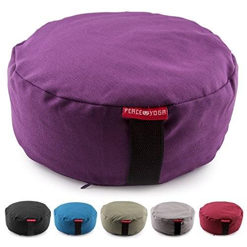 ヨガ フィットネス FBA_PY MBOL-ROUND-13x13-PUR Yoga Meditation Buckwheat Bolster Pillow Cushion_2