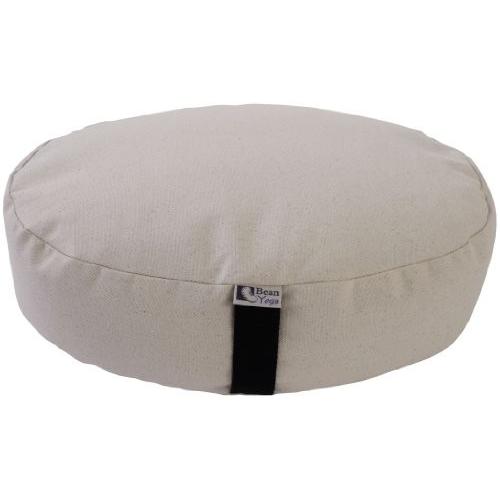ヨガ フィットネス 20DXNL Bean Products Zafu Meditation Cushion, Oval, Cotton Natural - Filled With Orgの画像