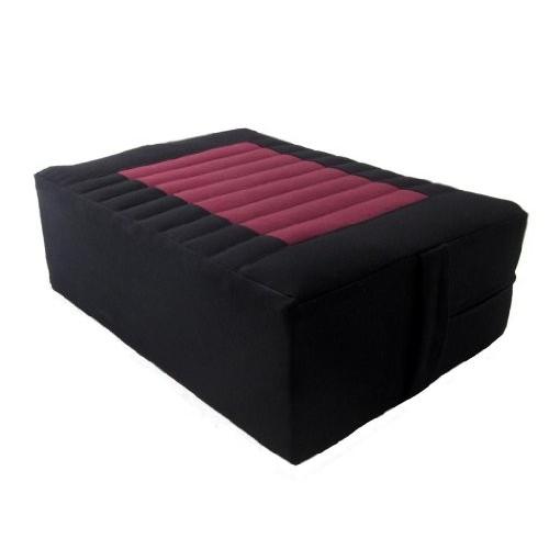 ヨガ フィットネス tibetan-seat-bbu Tibetan Seat Meditation Cushion - Black-Burgundy