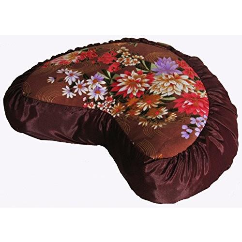 ヨガ フィットネス TS077B4 Boon Decor Meditation Cushion Crescent Zafu Pillow - Japanese Silk Print #4