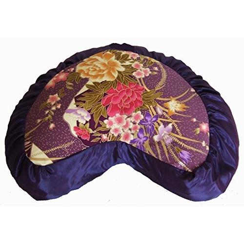 ヨガ フィットネス TS077D4 Boon Decor Meditation Cushion Crescent Zafu - Japanese Silk Print - Limited