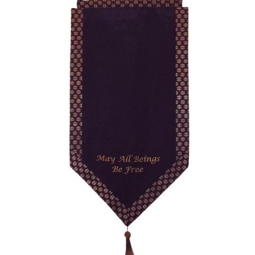 ヨガ フィットネス new Altar Cloth Or Wall Hanging - Embroidered w/Brocade Silk Trims: May All Beings B