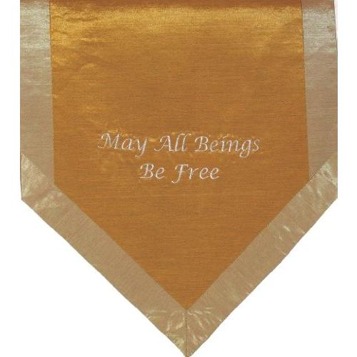 ヨガ フィットネス new Altar Cloth Or Wall Hangings - Embroidered - May All Beings Be Free - Iridescent