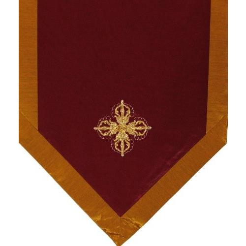 ヨガ フィットネス new Altar Cloth Or Wall Hanging - Embroidered - Tibetan Crossed Dorje