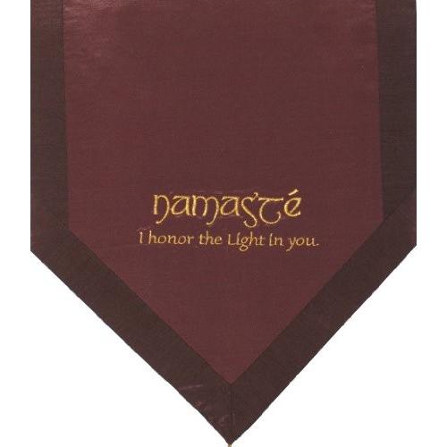 ヨガ フィットネス new Altar Cloth Or Wall Hangings - Embroidered - Namaste - Brown