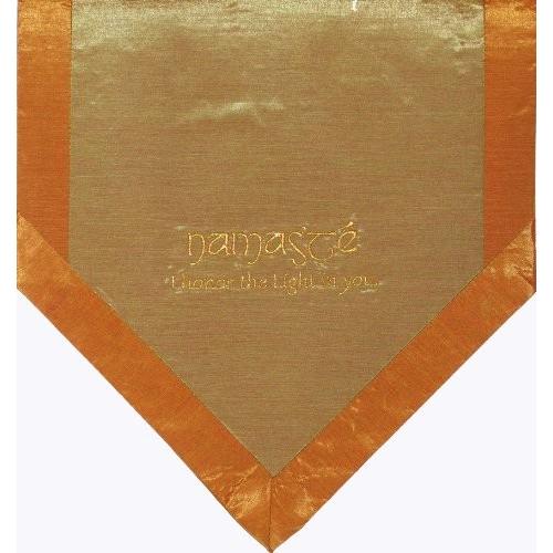 ヨガ フィットネス new Altar Cloth Or Wall Hangings - Embroidered - Namaste - Iridescent Gold