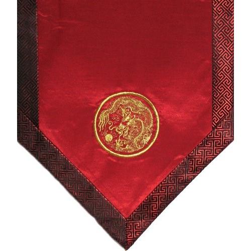 ヨガ フィットネス new Altar Cloth Or Wall Hanging - Embroidered w/Brocade Silk Trims : Red Dragon in C