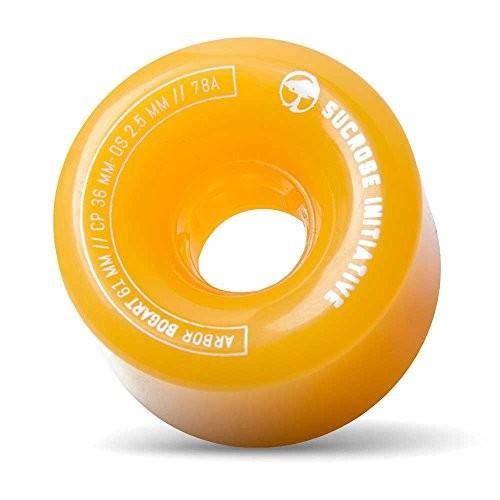 ウィール タイヤ スケボー Arbor - Bogart Fusion Longboard Wheels, Ghost Yellow, 61mm-78a