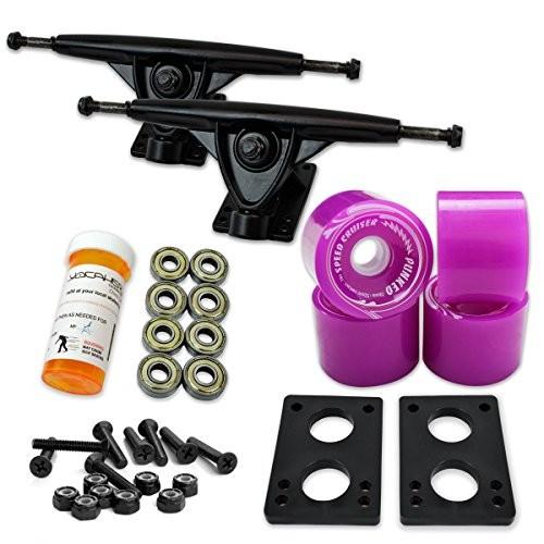 トラック スケボー スケートボード 071-Solid Purple Wheel-Polished Trucks Yocaher Longboard Skate