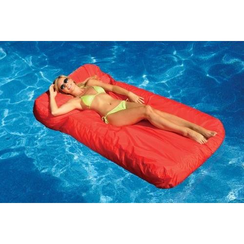フロート プール 水遊び 15030R SWIMLINE SOLSTICE Fabric Covered Pool Float Mattress Red Lounger Raft