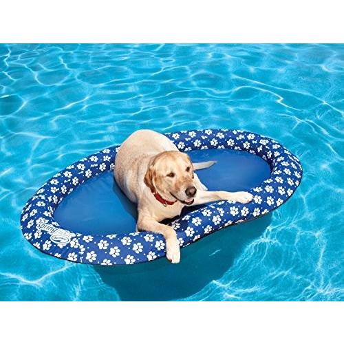 フロート プール 水遊び 13700 SwimWays Paddle Paws Spring Float Dog Raft, Large (65 lbs. and Up), Bluの画像