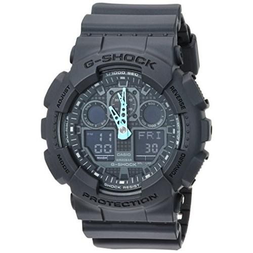 腕時計 カシオ メンズ GA-100C-8ACR Casio Men's G-Shock Analog-Digital Watch GA-100C-8ACR, Grey/Neon Bl｜maniacs-shop