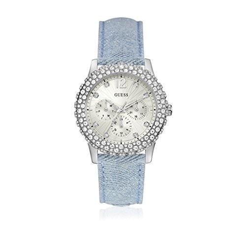腕時計 ゲス GUESS W0336L7 GUESS Womens Analogue Quartz Watch with Leather Strap W0336L7, Silver Colours,