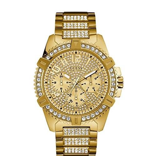 GUESS（ゲス） ゴールドトーン 腕時計 ケース46mm クリスタル装飾 