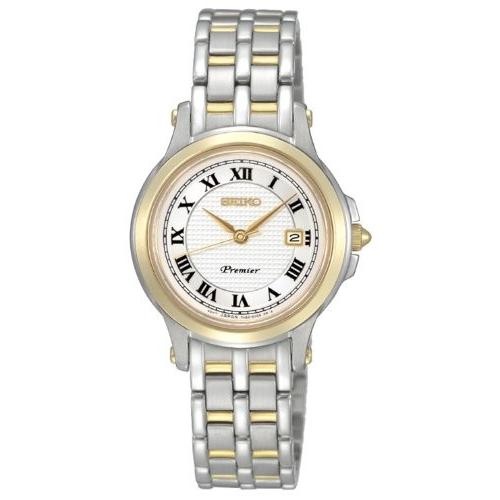 新しい到着 Dial White Seiko SXDE02P1 レディース セイコー 腕時計 Two-tone SXDE02 Watch Ladies Steel Stainless 腕時計