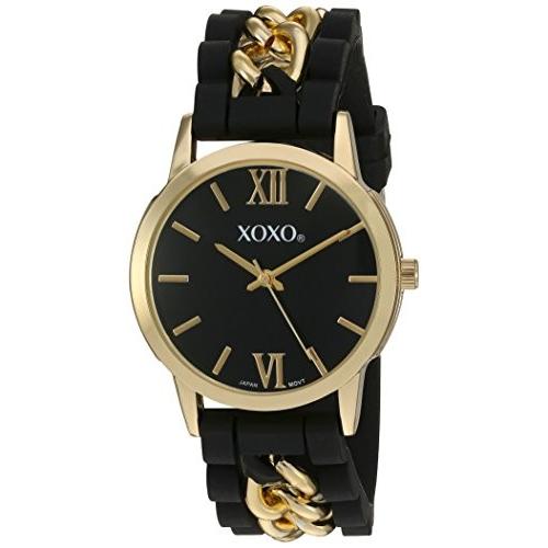 腕時計 クスクス キスキス XO8101 XOXO Women's Quartz Metal and Rubber Watch, Color:Black (Model: XO8｜maniacs-shop