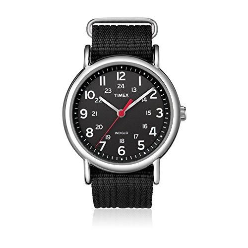 腕時計 タイメックス メンズ T2N6479J Timex Weekender Slip-Thru Watch - Black/Black｜maniacs-shop