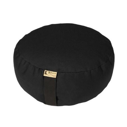 ヨガ フィットネス 20DXBK Bean Products Zafu Meditation Cushion, Oval, Cotton Black - Filled with Organの画像