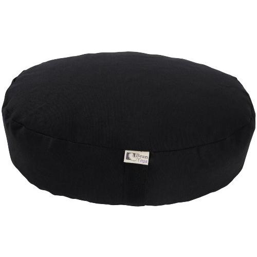 ヨガ フィットネス 20DXBK Bean Products Zafu Meditation Cushion, Oval, Cotton Black - Filled with Organの画像