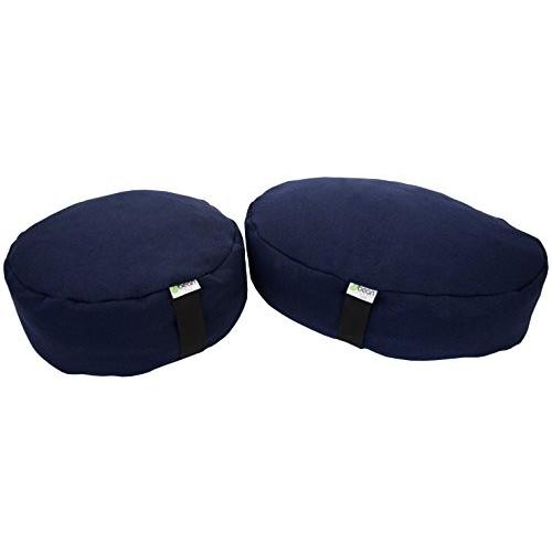 ヨガ フィットネス 20DHBB Bean Products Zafu Meditation Cushion, Round, Hemp Blueberry - Filled with Orの画像