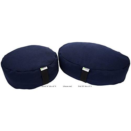 ヨガ フィットネス 20DHBB Bean Products Zafu Meditation Cushion, Round, Hemp Blueberry - Filled with Orの画像