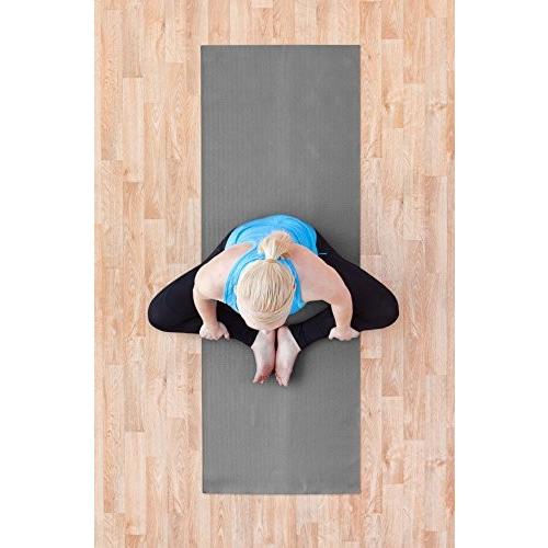 ヨガマット フィットネス Y041MATGRA44 YogaAccessories 1/4\" Thick High-Density Deluxe Non-Slip Exerciの画像