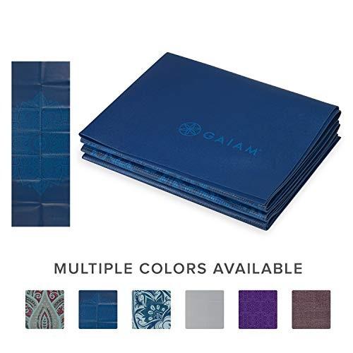 ヨガマット フィットネス 05-62214 Gaiam Yoga Mat Folding Travel Fitness \u0026 Exercise Mat | Foldable Yo