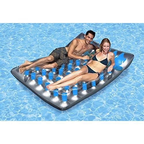 フロート プール 水遊び 83390 Poolmaster Double French Pocket Large Two Person Inflatable Swimming Po_1