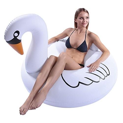 フロート プール 水遊び PT-SWAN-01 GoFloats Swan Party Tube Inflatable Raft, Float In Style (for Adulの画像