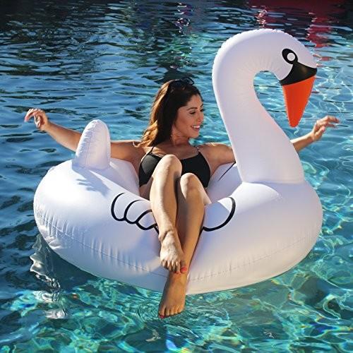 フロート プール 水遊び PT-SWAN-01 GoFloats Swan Party Tube Inflatable Raft, Float In Style (for Adulの画像