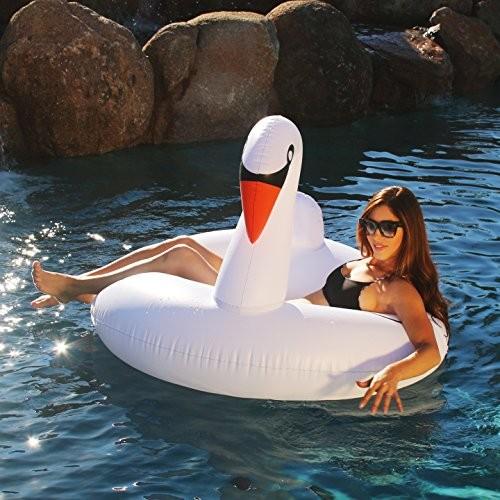 フロート プール 水遊び PT-SWAN-01 GoFloats Swan Party Tube Inflatable Raft, Float In Style (for Adulの画像