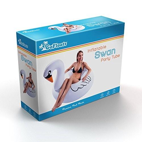 フロート プール 水遊び PT-SWAN-01 GoFloats Swan Party Tube Inflatable Raft, Float In Style (for Adulの画像