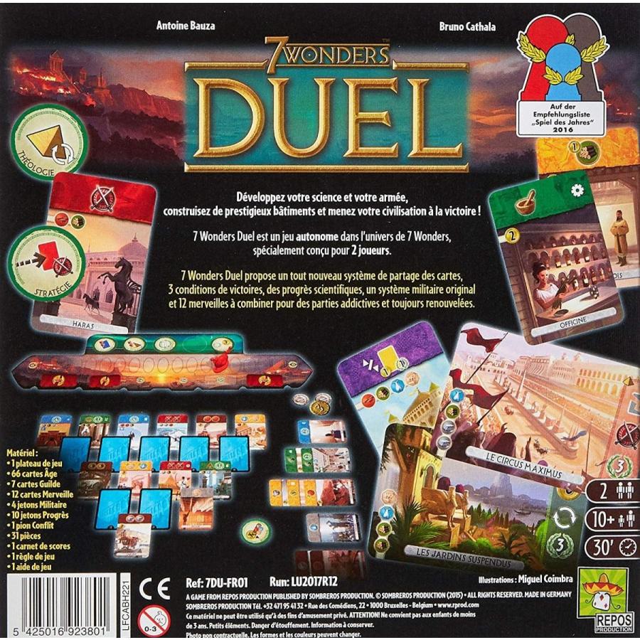 ボードゲーム 英語 アメリカ SEVEN07-ASM Repos Production 7 Wonders Duelの画像
