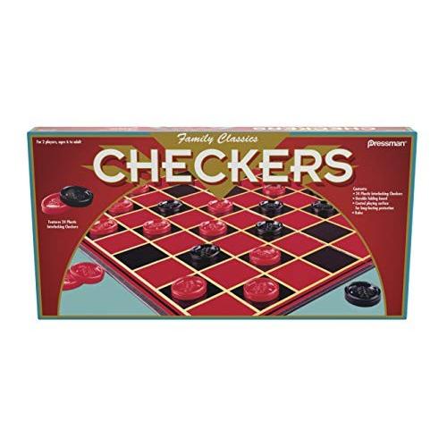 ボードゲーム 英語 アメリカ 10239 Family Classics Checkers -- With Folding Board and Interlocking C｜maniacs-shop