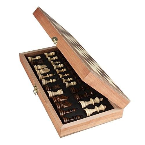 海外ボードゲーム AMEROUS 折りたたみチェスセット 19001 ボードサイズ30cm 木製 マグネット式 収納の画像