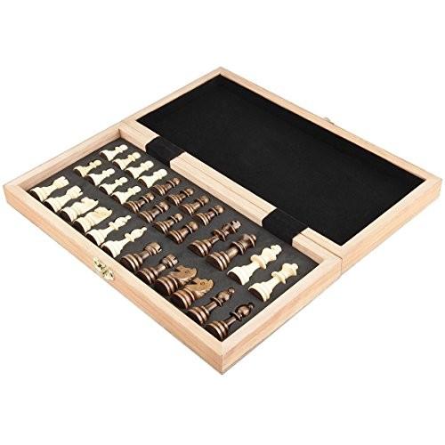 海外ボードゲーム AMEROUS 折りたたみチェスセット 19001 ボードサイズ30cm 木製 マグネット式 収納の画像