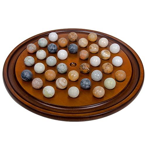 ボードゲーム 英語 アメリカ Solitaire Arolly 15.7 Inch Handcrafted Solitaire Board Game Set with 36