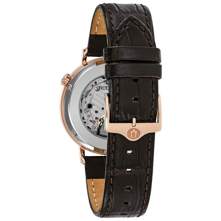 腕時計 ブローバ メンズ 97A136 Bulova Men's Classic Aerojet 3-Hand Automatic Leather Strap Watch, Ope｜maniacs-shop｜03