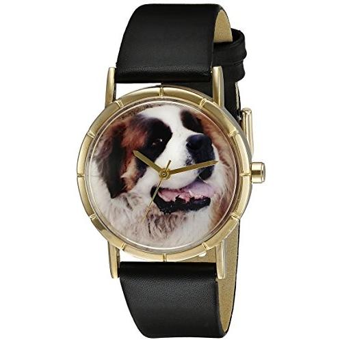 腕時計 気まぐれなかわいい プレゼント P0130070 Whimsical Gifts Saint Bernard Black Leather and