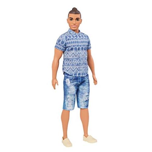 バービー Barbie ファッショニスタ ケン Ken 人形 ユーズドデニム 白いスニーカーとお団子の髪型 FN
