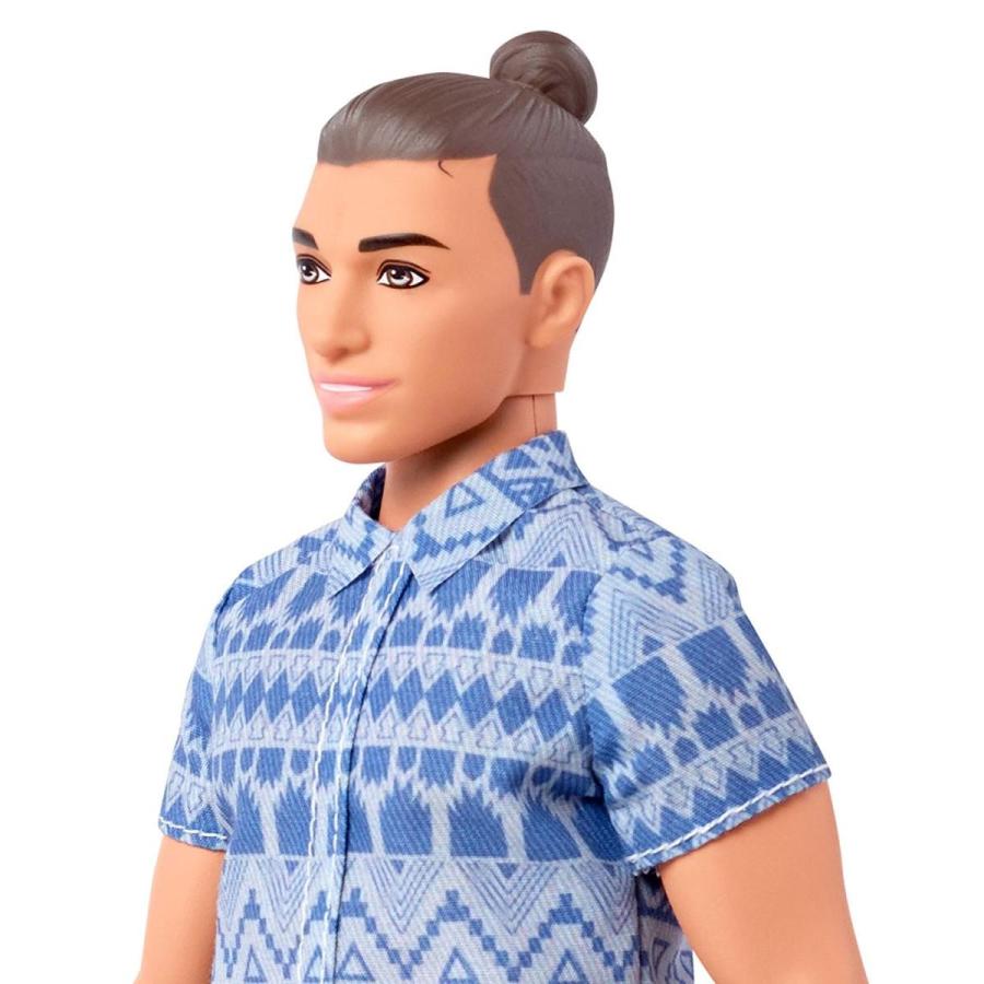 バービー Barbie ファッショニスタ ケン Ken 人形 ユーズドデニム 白いスニーカーとお団子の髪型 FN_3