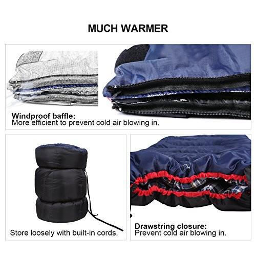 アウトドア キャンプ スリーピングバッグ rc11065a REDCAMP Cotton Flannel Sleeping Bag for Camp_3