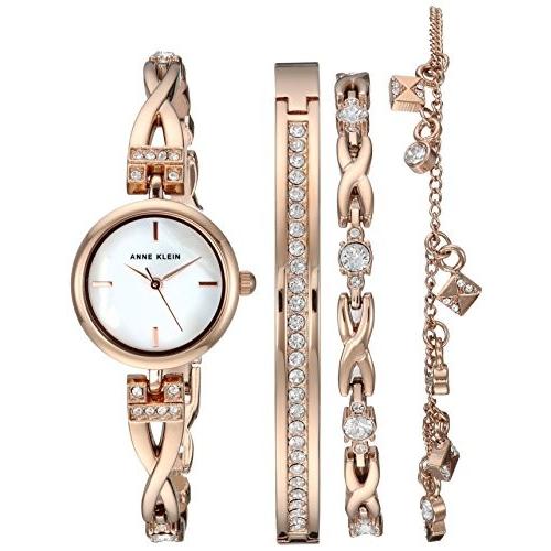 アンクライン Anne Klein レディース腕時計 AK/3082RGST ローズゴールドウォッチ＆ブレスレットセット