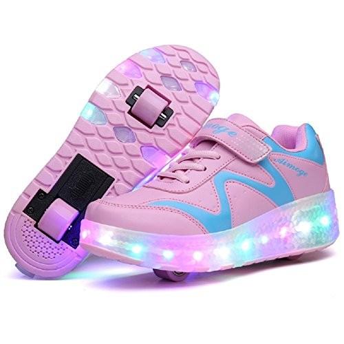 インラインスケート 海外正規品 並行輸入品 52 Nsasy Roller Shoes USB Charge Girls Boys Sneake