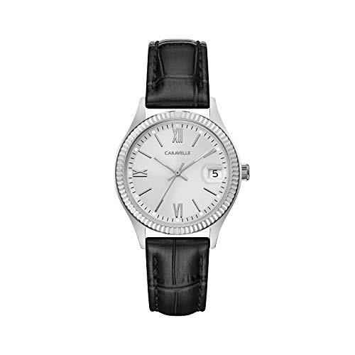 腕時計 ブローバ レディース 43M116 Caravelle by Bulova Ladies' Watch, Stainless Steel with Black Le