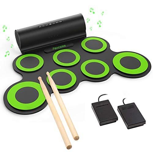 海外輸入ヘッドホン ヘッドフォン イヤホン RP-ED02-BG PAXCESS Electronic Drum Set, Roll Up Dr