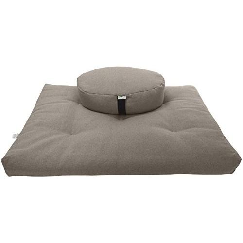 ヨガ フィットネス ZZCOMBO-oval-buckwheat-Hemp Natural Meditation Cushion Mat Set HEMP - Large Oval Zafの画像