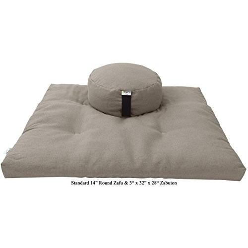 ヨガ フィットネス ZZCOMBO-oval-buckwheat-Hemp Natural Meditation Cushion Mat Set HEMP - Large Oval Zafの画像