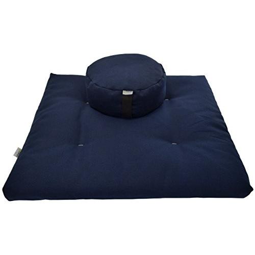 ヨガ フィットネス ZZCOMBO-round-buckwheat-HempBlueberry Meditation Cushion Mat Set HEMP - Round Zafu Fの画像